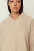 V NECK KNIT TOP CREAM ONE SIZE