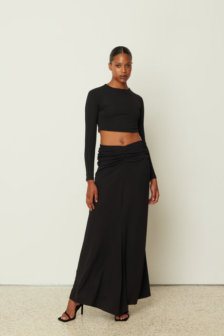 DRAPE SKIRT BLACK