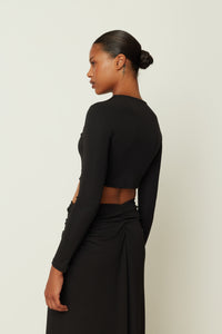 LONGSLEEVE CROP TOP BLACK
