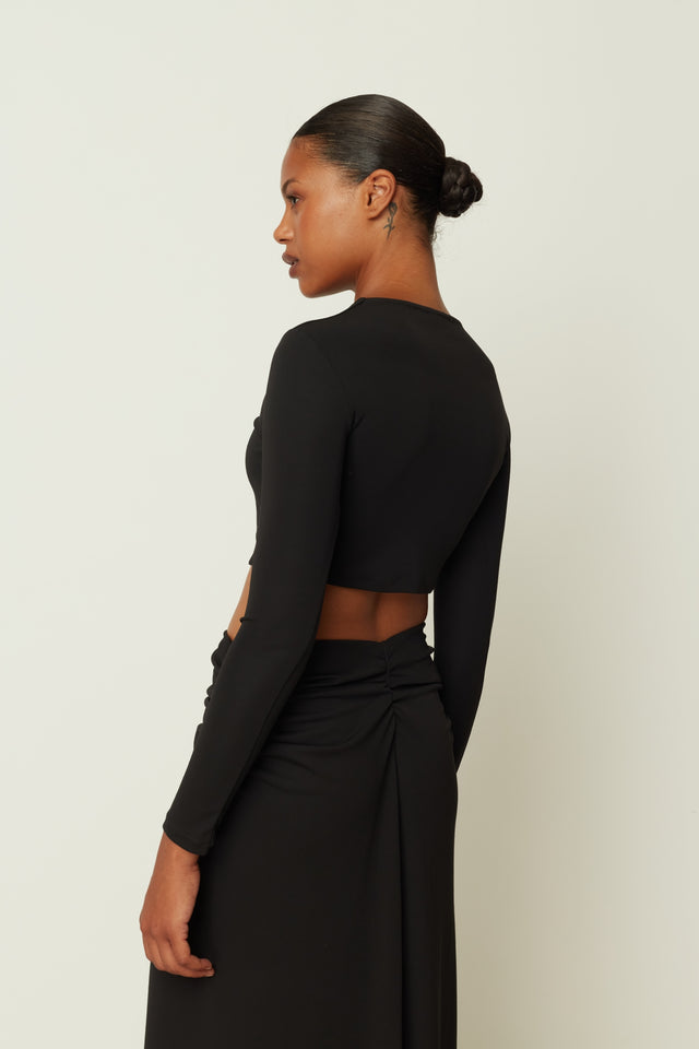 LONGSLEEVE CROP TOP BLACK