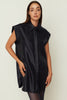 METALLIC SHIRT DRESS BLUE ONE SIZE