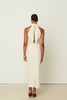 VANILLA HALTER-NECK MIDI DRESS