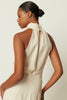 VANILLA HALTER-NECK MIDI DRESS