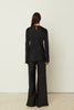 BLACK SATIN FLARED PANTS