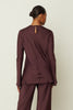 PLUM SATIN LONGSLEEVE TOP
