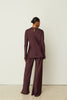 PLUM SATIN FLARED PANTS