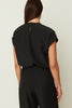 BLACK PLEATED TOP