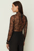 BLACK LACE RUFFLED BODYSUIT