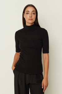 RIB KNIT TOP BLACK ONE SIZE