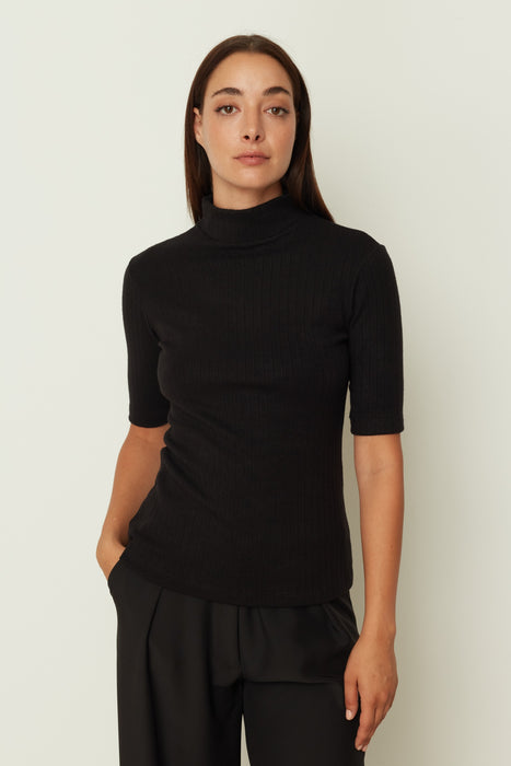 RIB KNIT TOP BLACK ONE SIZE