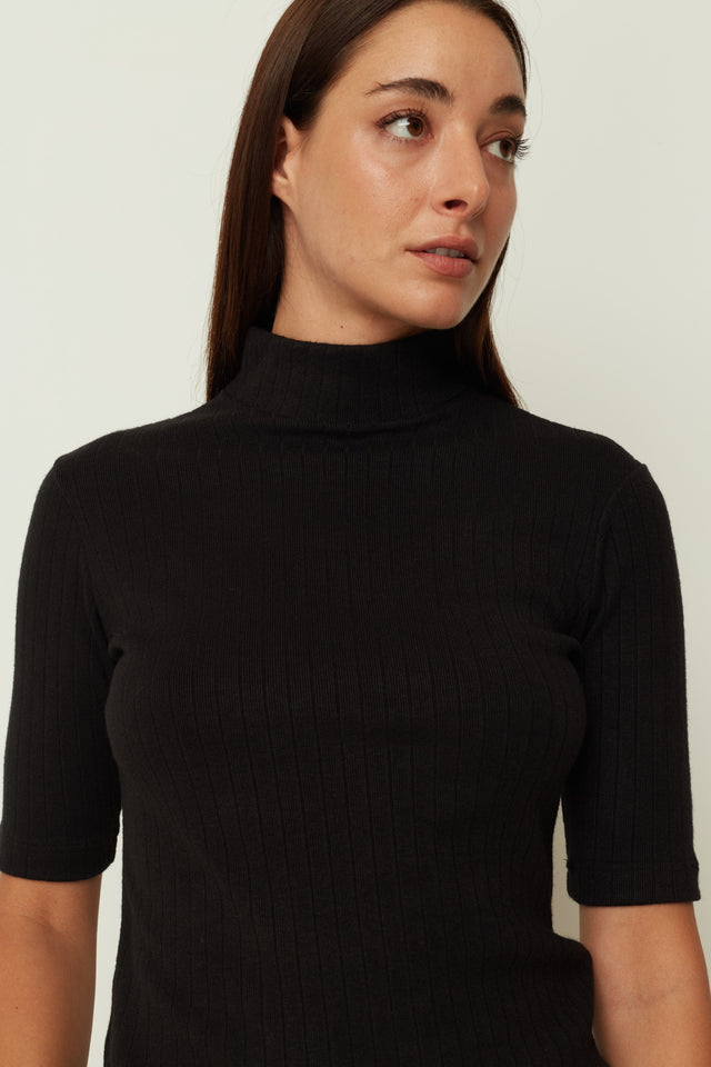 RIB KNIT TOP BLACK ONE SIZE