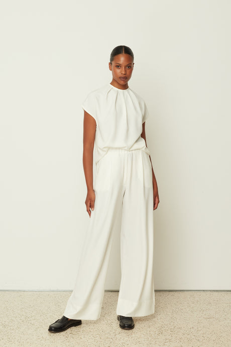 WHITE WIDE LEG PANTS