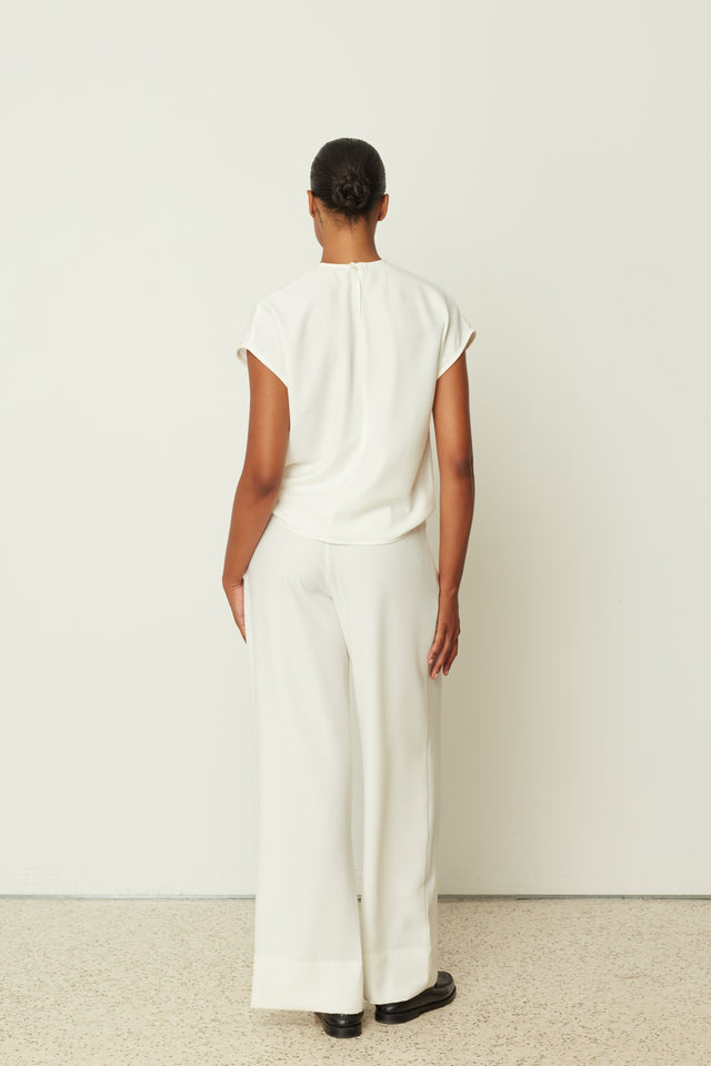WHITE WIDE LEG PANTS