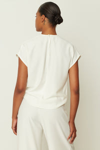 WHITE PLEATED TOP