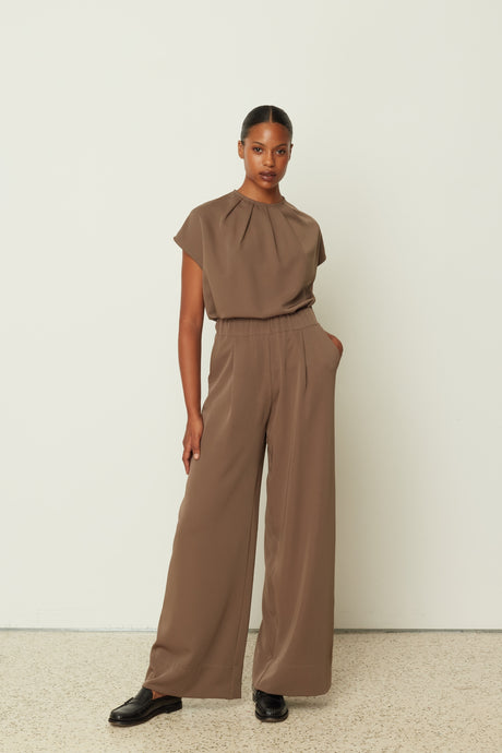 BROWN WIDE LEG PANTS