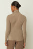 RUFFLED HIGH NECK TOP BEIGE ONE SIZE