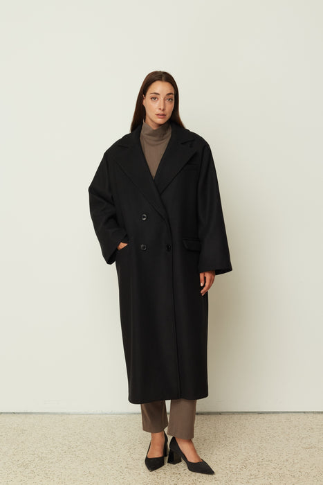 BLACK WOOL COAT
