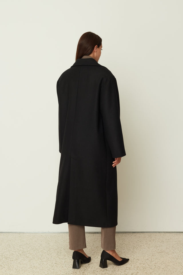 BLACK WOOL COAT
