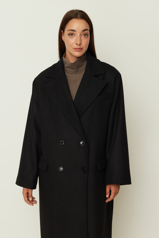 BLACK WOOL COAT
