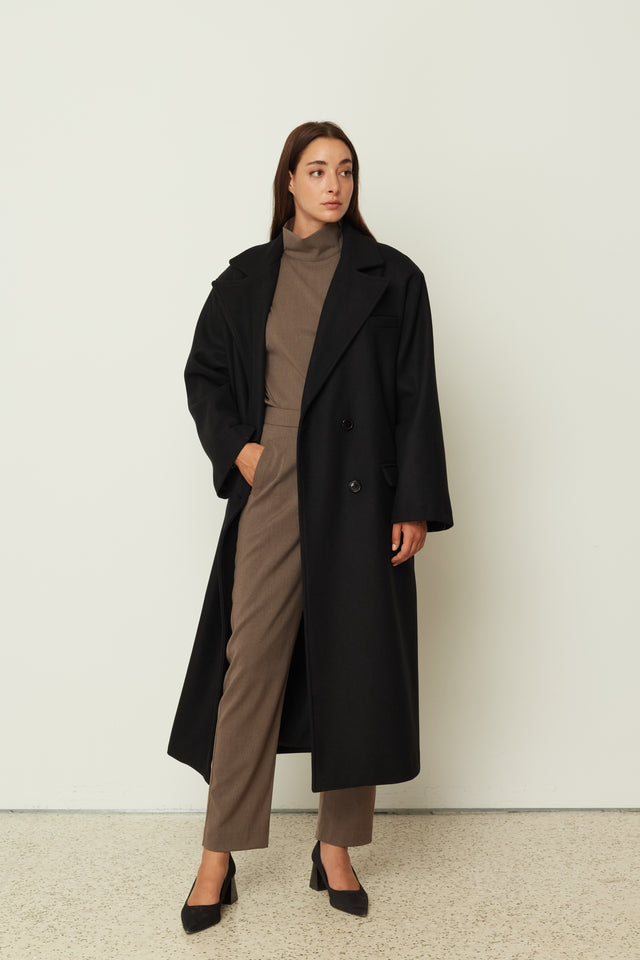 BLACK WOOL COAT
