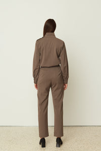 HIGH WAIST PANTS BROWN