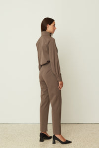 HIGH WAIST PANTS BROWN