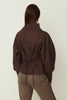 BROWN POPLIN VOLUMINOUS TOP