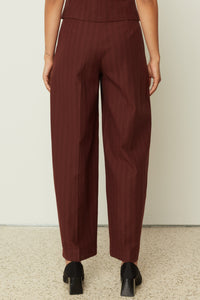 HERRINGBONE PANTS BORDEAUX