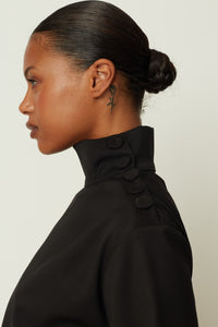BUTTON SHIRT TOP BLACK