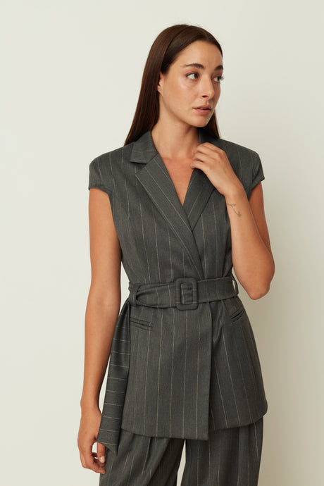 CAPSLEEVE JACKET GREY