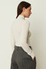 RUFFLED HIGH NECK TOP WHITE ONE SIZE