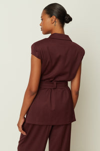 CAPSLEEVE JACKET BORDEAUX