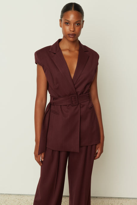 CAPSLEEVE JACKET BORDEAUX