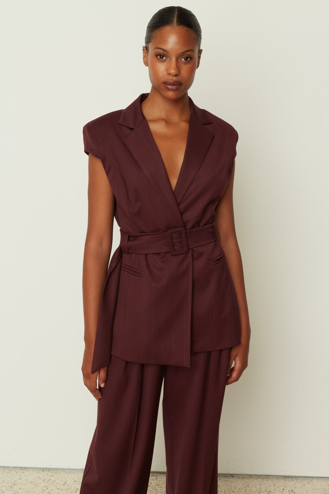 CAPSLEEVE JACKET BORDEAUX