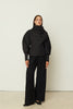 BLACK POPLIN VOLUMINOUS TOP