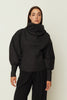 BLACK POPLIN VOLUMINOUS TOP