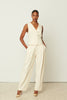 HERRINGBONE PANTS CREAM