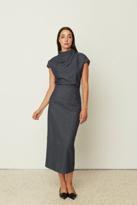 DENIM PENCIL SKIRT