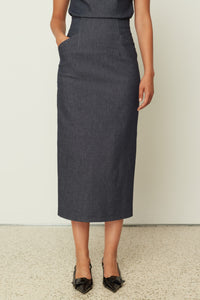 DENIM PENCIL SKIRT