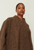 V NECK KNIT TOP BROWN ONE SIZE