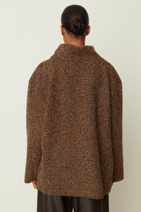 V NECK KNIT TOP BROWN ONE SIZE