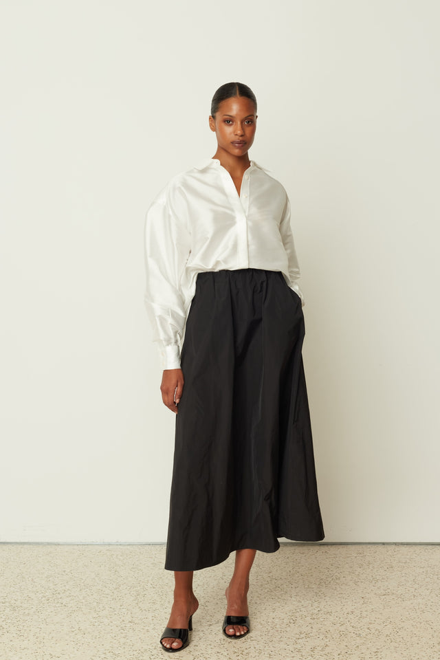 WHITE TAFFETA SHIRT