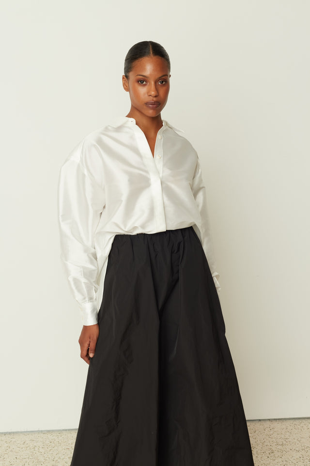 WHITE TAFFETA SHIRT