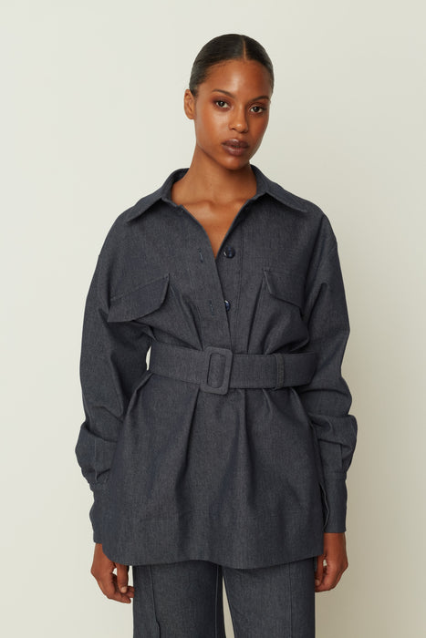 DENIM SHIRT TOP ONE SIZE
