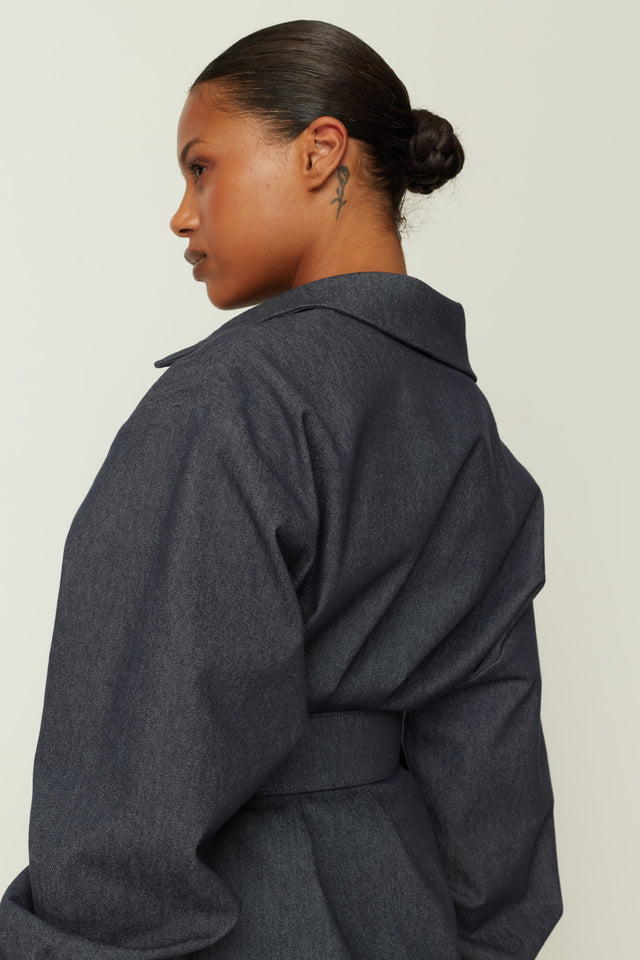DENIM SHIRT TOP ONE SIZE