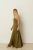 ONE SHOULDER FLARED DRESS OLIVE