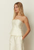 WHITE TEXTURED BUSTIER
