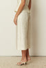 WHITE TEXTURED ZIP CULOTTES