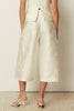 WHITE TEXTURED ZIP CULOTTES