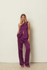 PURPLE SATIN TAILORED PANTS